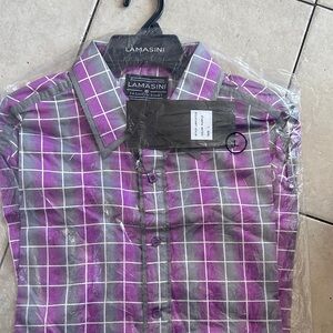 Purple Checkered Men's Shirt